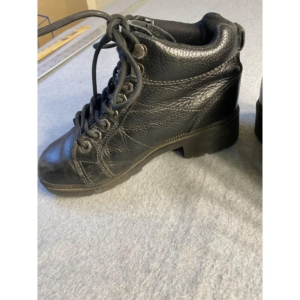 Harley Davidson Womens Tyler Chukka Ankle Boots D84280 Black Leather Size 6-1/2M